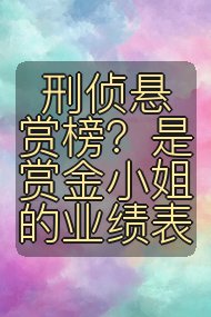 刑侦悬赏榜?是赏金小姐的业绩表封面